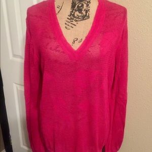 TB Pickford Texture V-Neck Pink Papaya XL